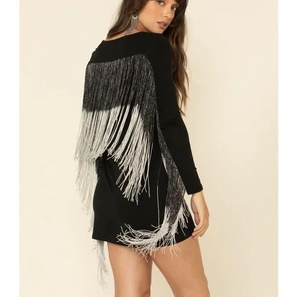 Idyllwind— Western style Black & Silver Fringe dress - Picture 1 of 5